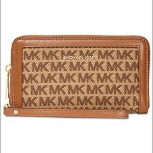MK double zip wristlet